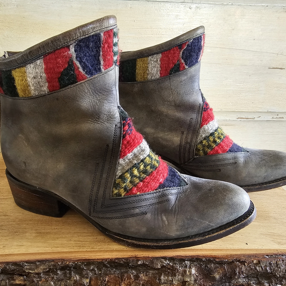 Freebird Aztlo Ankle Bootie Leather Wool Gray